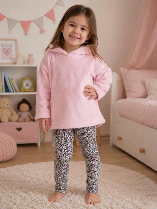 Calza slim print pink glitter